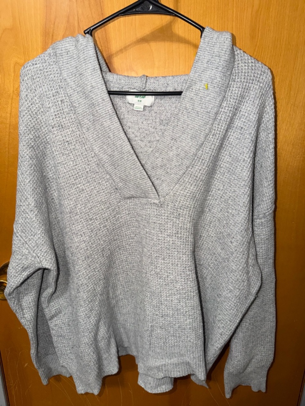 aerie Light Gray V-Neck Knit Sweater